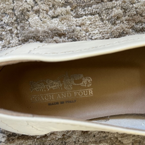 Coach and Four Cream Leather Loafers - Picture 2 of 4